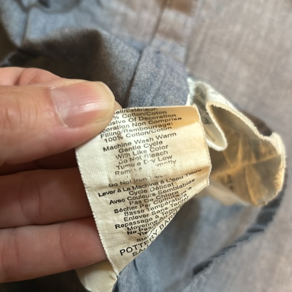 POTTERY BARN KIDS *Sham* Quilted Pillow Cover Sham Blue Tie Backing - Picture 6 of 6